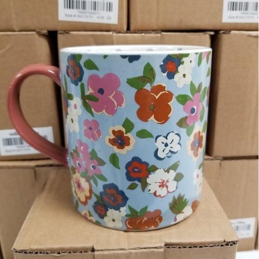 20 oz NIB Matilda Jane Botanical Blue Floral Mug